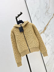 Jacquard Wool Hooded Jacket