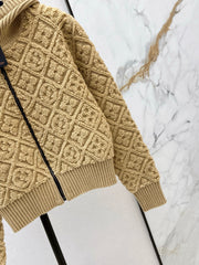 Jacquard Wool Hooded Jacket