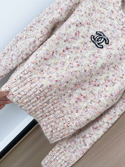 Floral white peach sweater
