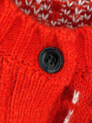 Red all-over print cardigan
