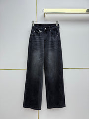 Gradient straight-leg jeans