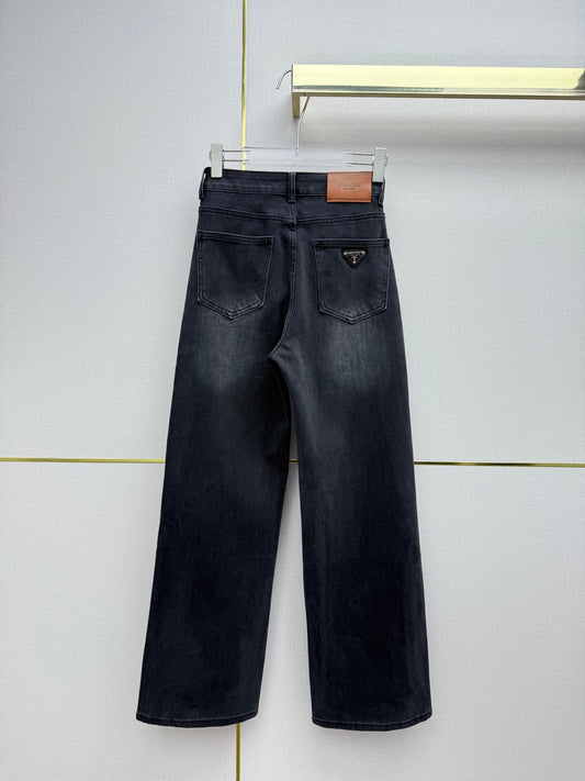 Gradient straight-leg jeans