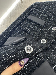 Woven Round Neck Dress Coat