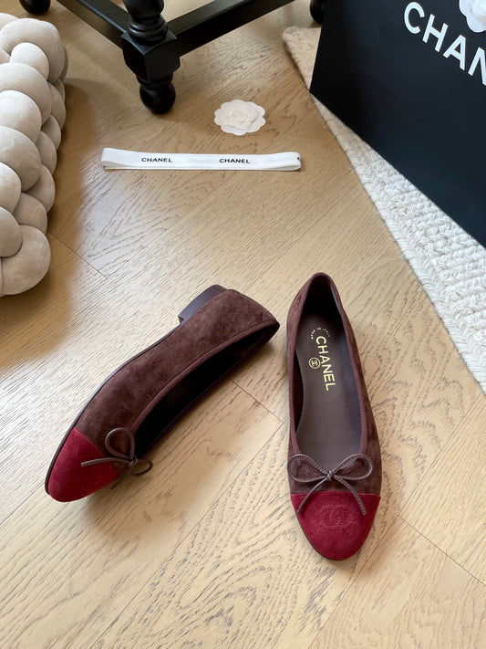 Suede ballet shoes
