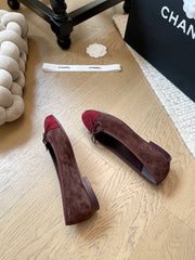 Suede ballet shoes