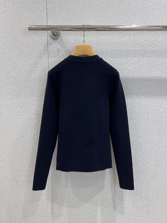 Miniature Logo Wool Half-Zip Knit Sweater