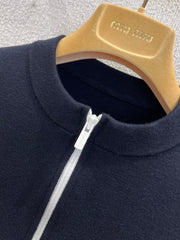 Miniature Logo Wool Half-Zip Knit Sweater