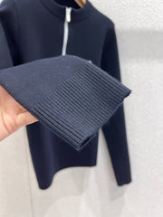 Miniature Logo Wool Half-Zip Knit Sweater