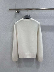 Embossed Letter Embroidery Cashmere Sweater