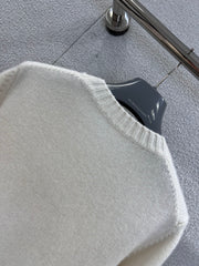 Embossed Letter Embroidery Cashmere Sweater