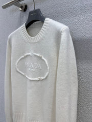 Embossed Letter Embroidery Cashmere Sweater