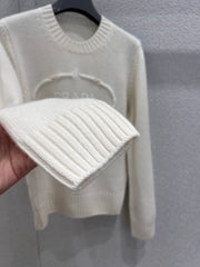 Embossed Letter Embroidery Cashmere Sweater
