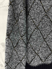 Quilted Sequin-Embellished Collared Jacket