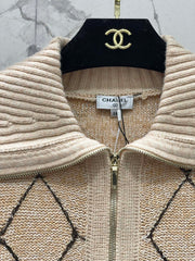 Quilted Sequin-Embellished Collared Jacket