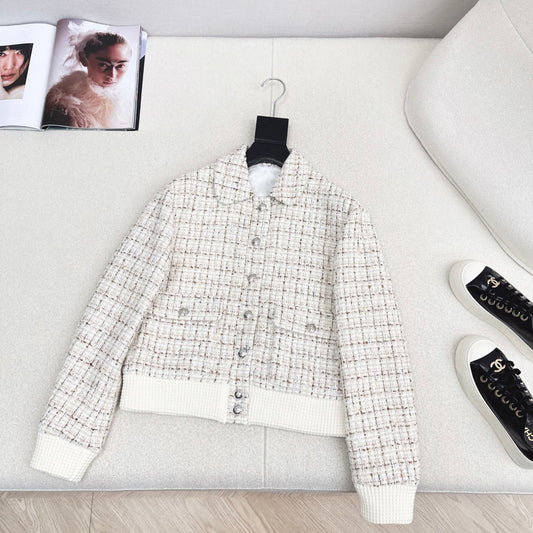 Woven Tweed Collared Coat