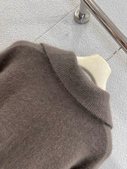 Collared Tie-Neck Knit Sweater