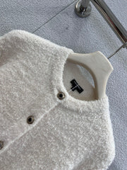 Fuzzy knitted cardigan