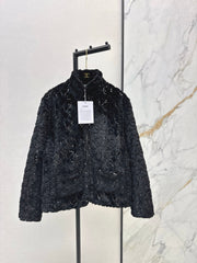 Stand-up collar zip-up fleece coat