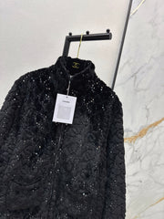 Stand-up collar zip-up fleece coat