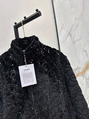 Stand-up collar zip-up fleece coat
