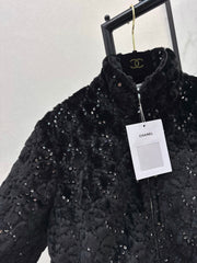Stand-up collar zip-up fleece coat