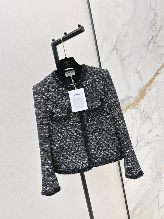 Black and white woven jacket