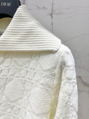 Collared Plaid Wool Knit Sweater