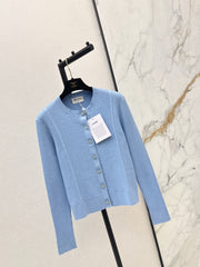 Snowflake yarn jacquard knit cardigan