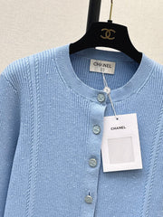 Snowflake yarn jacquard knit cardigan
