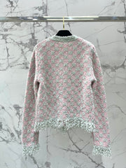 Loose-fitting French-style knitted cardigan