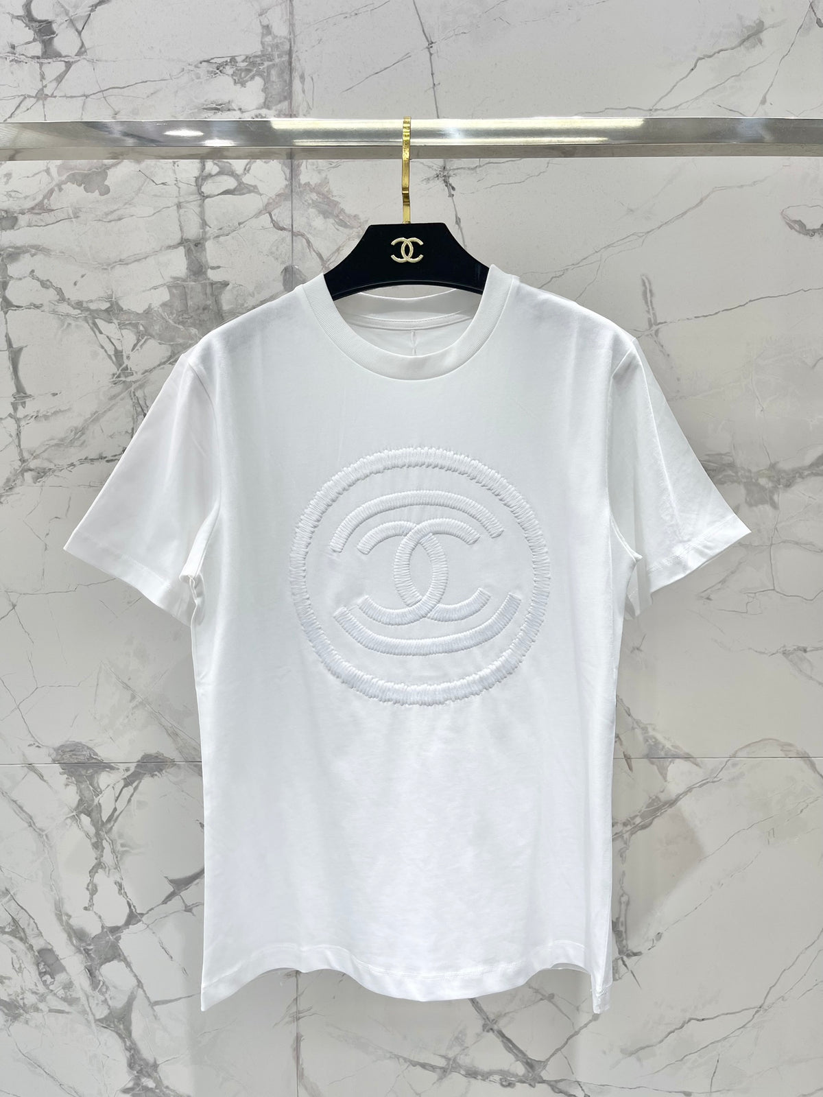 Simple Embroidered Logo Cotton Short-Sleeve T-Shirt