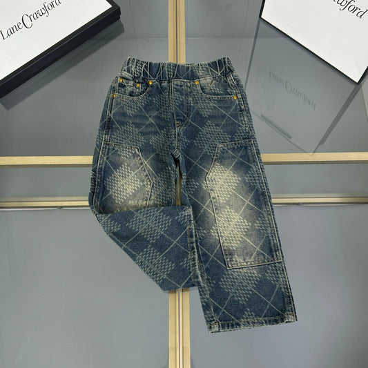 Plaid Laser-Precision Denim Jeans