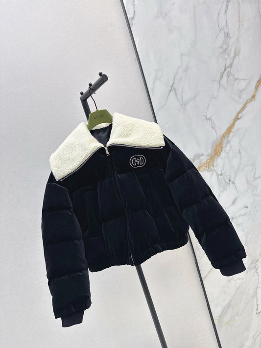 Velvet Teddy Bear Collar Down Jacket