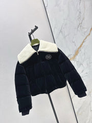 Velvet Teddy Bear Collar Down Jacket