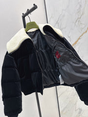Velvet Teddy Bear Collar Down Jacket