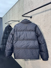 Subtle Monogram Canvas Down Jacket with Stand Collar