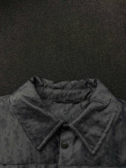 Subtle Monogram Canvas Down Jacket with Stand Collar