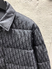 Subtle Monogram Canvas Down Jacket with Stand Collar