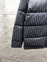 Subtle Monogram Canvas Down Jacket with Stand Collar