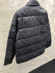 Subtle Monogram Canvas Down Jacket with Stand Collar