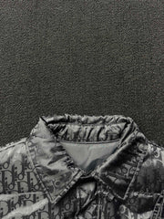 Subtle Monogram Canvas Down Jacket with Stand Collar
