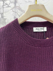 Letter Appliqué Wool Knit Sweater