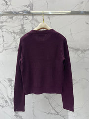 Letter Appliqué Wool Knit Sweater