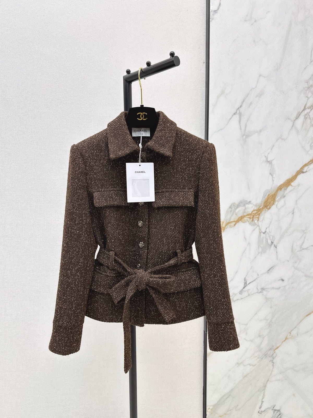 Woven Tweed Coat