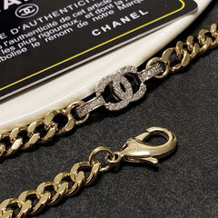 Light gold and silver two-tone rhinestone choker necklace