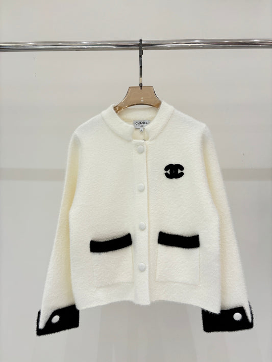 cozy color-blocked knit cardigan