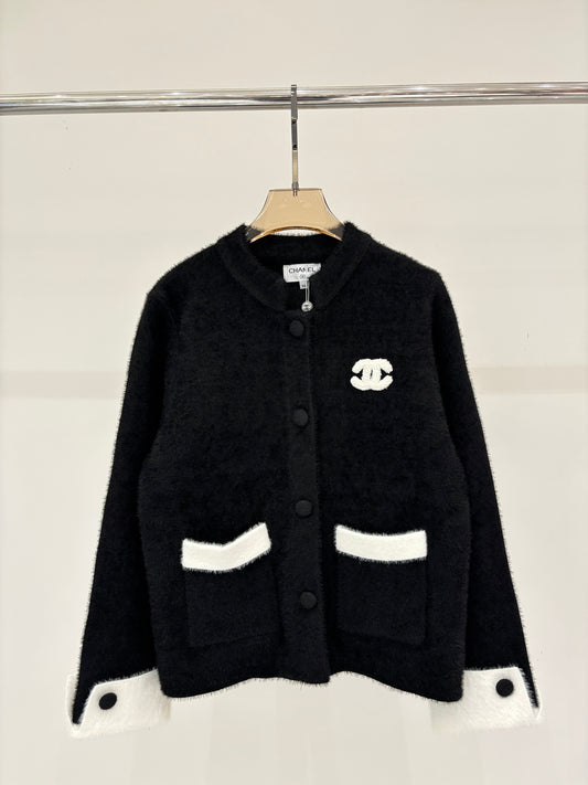 cozy color-blocked knit cardigan