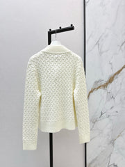 3D Woven Logo Knit Cardigan
