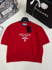 Knitted crew neck short sleeve