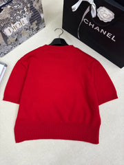 Knitted crew neck short sleeve